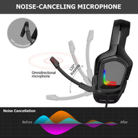 ONIKUMA K20 PS4 Headset Stereo Gaming Headset mit Mikrofon/LED-Licht für XBox One/Laptop Tablet