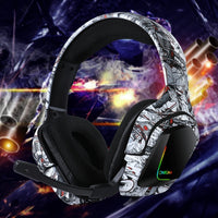 ONIKUMA K20 PS4 Surround Sound Bass PC Gamer Kopfhörer mit Mikrofon, RGB-Licht