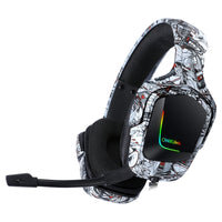 ONIKUMA K20 PS4 Surround Sound Bass PC Gamer Kopfhörer mit Mikrofon, RGB-Licht