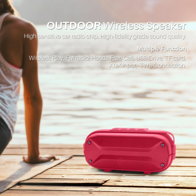 NewRixing NR3023 Tragbarer kabelloser Stereo-Bluetooth-Lautsprecher, integriertes Mikrofon, unterstützt TF-Karte/FM