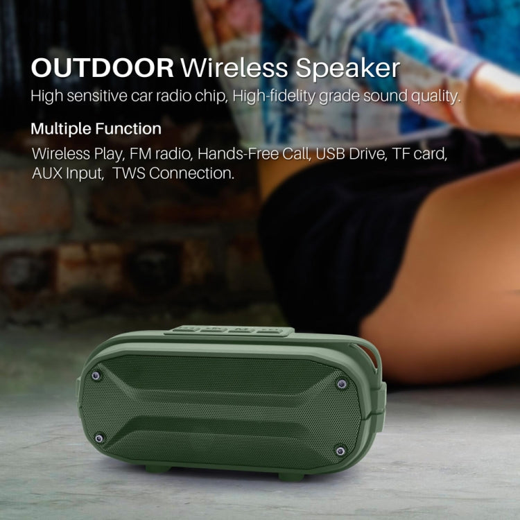 NewRixing NR3023 Tragbarer kabelloser Stereo-Bluetooth-Lautsprecher, integriertes Mikrofon, unterstützt TF-Karte/FM