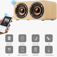 W5 Tragbarer HiFi-Shock-Bass-Bluetooth-Lautsprecher aus Holz, W5
