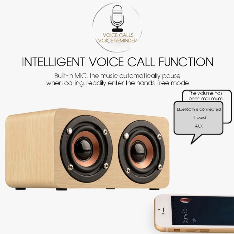 W5 Tragbarer HiFi-Shock-Bass-Bluetooth-Lautsprecher aus Holz, W5