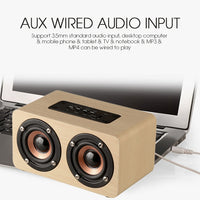 W5 Tragbarer HiFi-Shock-Bass-Bluetooth-Lautsprecher aus Holz, W5