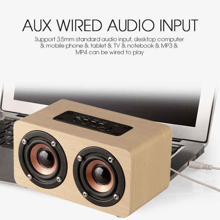 W5 Tragbarer HiFi-Shock-Bass-Bluetooth-Lautsprecher aus Holz, W5