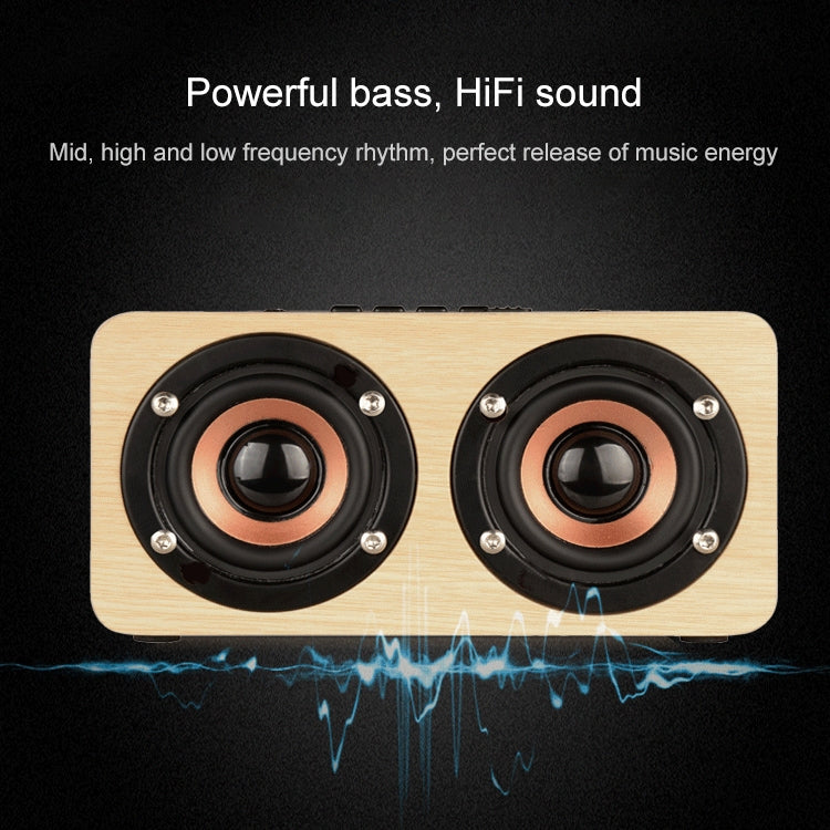 W5 Tragbarer HiFi-Shock-Bass-Bluetooth-Lautsprecher aus Holz, W5
