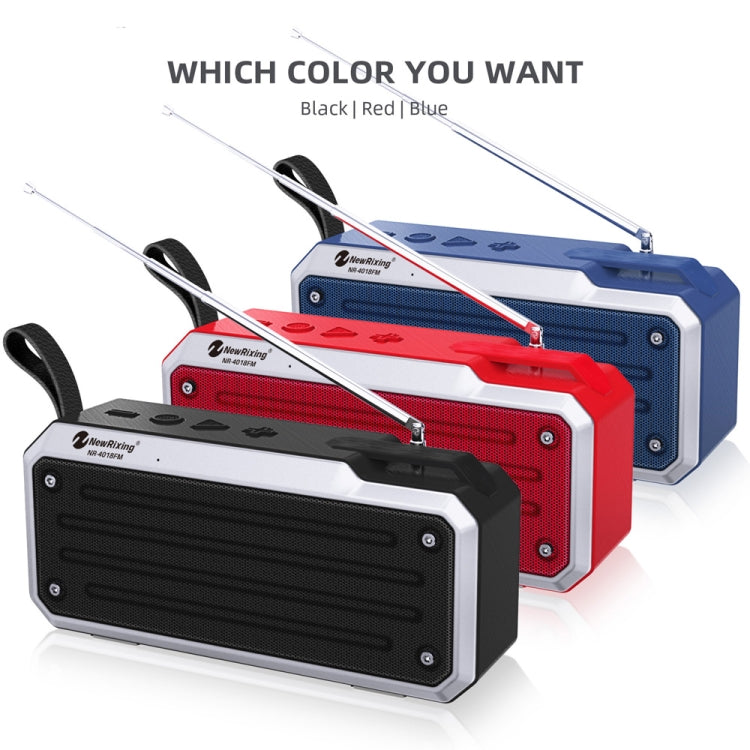NewRixing NR4018FM TWS Tragbarer Stereo-Bluetooth-Lautsprecher, unterstützt TF-Karte / FM / 3,5 mm AUX / U-Disk / Freisprechanruf