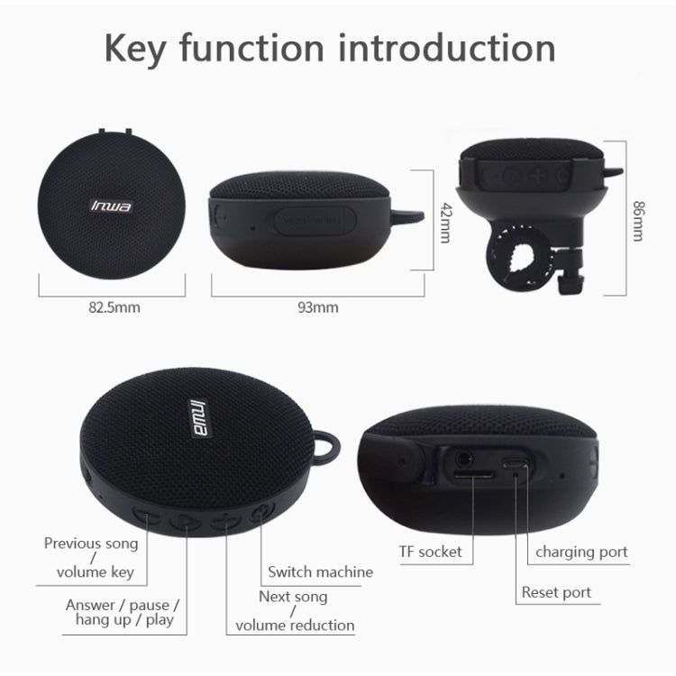 S360 Tragbarer Bluetooth-Lautsprecher für Fahrräder im Freien, IPX7, wasserdicht, staubdicht, stoßfest, unterstützt TF