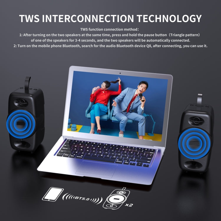 BT08 Tragbarer zylindrischer Bluetooth-Lautsprecher, unterstützt TF-Karte/FM/3,5 mm AUX/U-Disk