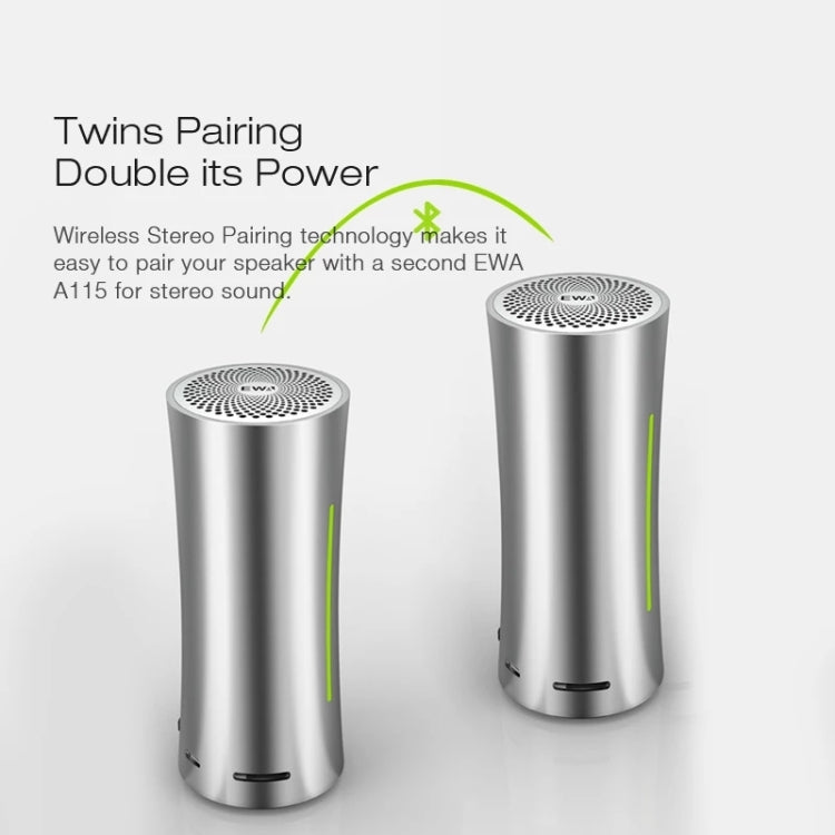 EWA A115 Tragbarer Metall-Bluetooth-Lautsprecher 105H Power Hifi Stereo Outdoor-Subwoofer