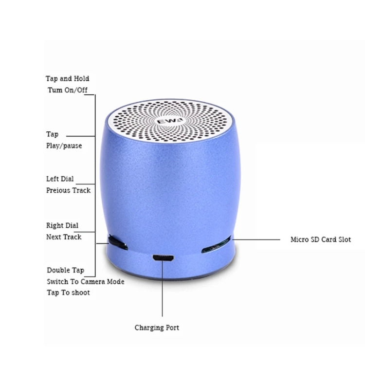 EWA A1 Tragbarer kabelloser TWS-Bluetooth-Lautsprecher, IPX5 wasserdicht, unterstützt TF-Karte