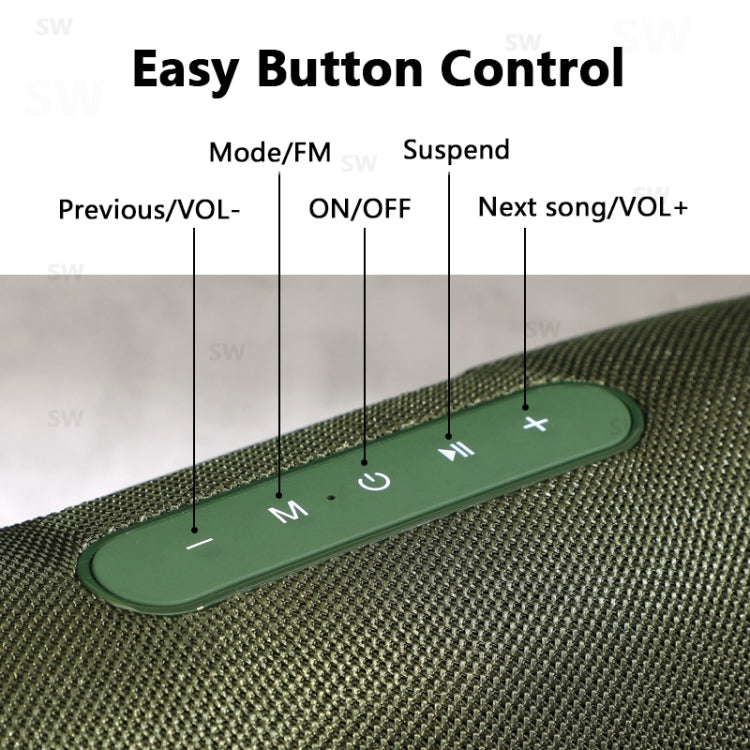 T&G TG187 Tragbarer, wasserdichter, kabelloser Bass-Surround-Bluetooth-Lautsprecher mit Schultergurt, unterstützt FM/TF-Karte