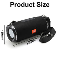 T&G TG187 Tragbarer, wasserdichter, kabelloser Bass-Surround-Bluetooth-Lautsprecher mit Schultergurt, unterstützt FM/TF-Karte
