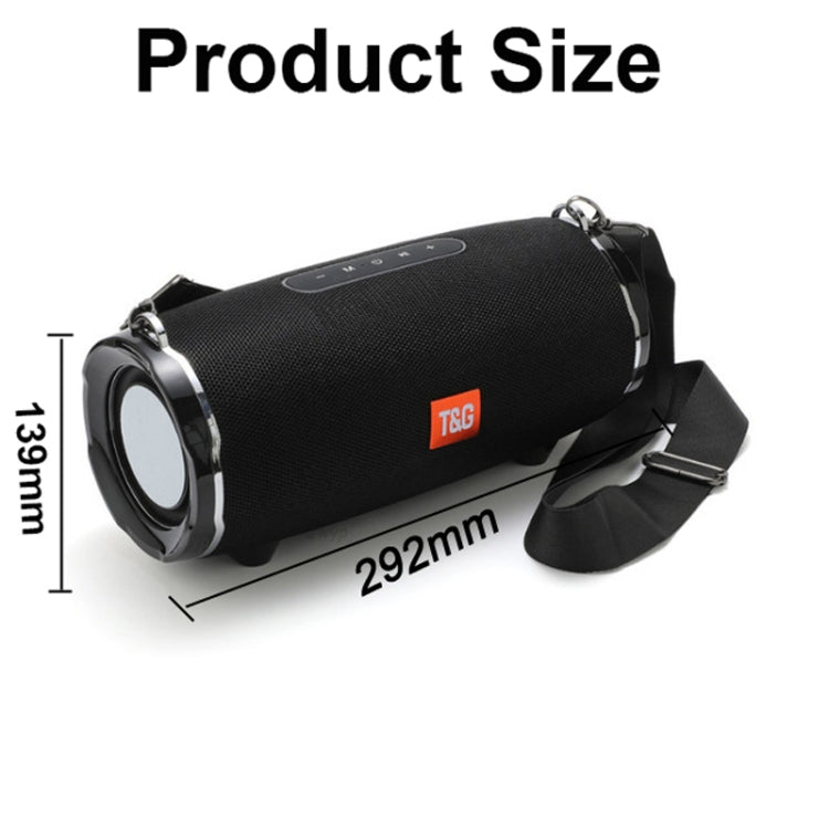T&G TG187 Tragbarer, wasserdichter, kabelloser Bass-Surround-Bluetooth-Lautsprecher mit Schultergurt, unterstützt FM/TF-Karte