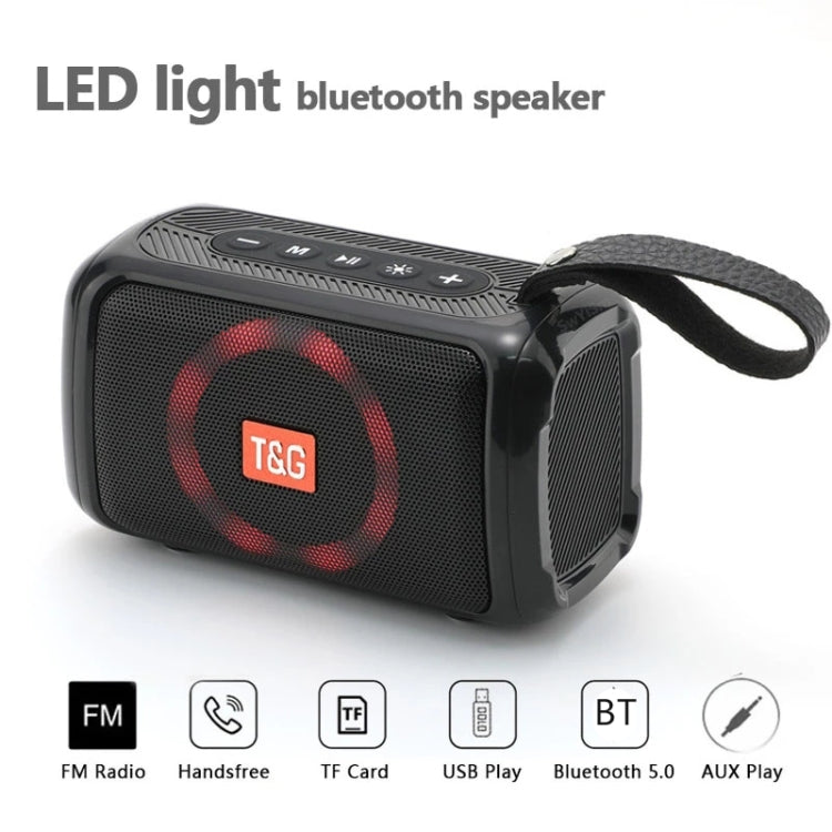 T&G TG193 Tragbarer Bluetooth-Lautsprecher, LED-Licht, wasserdichter Outdoor-Subwoofer, unterstützt TF-Karte/FM-Radio/AUX