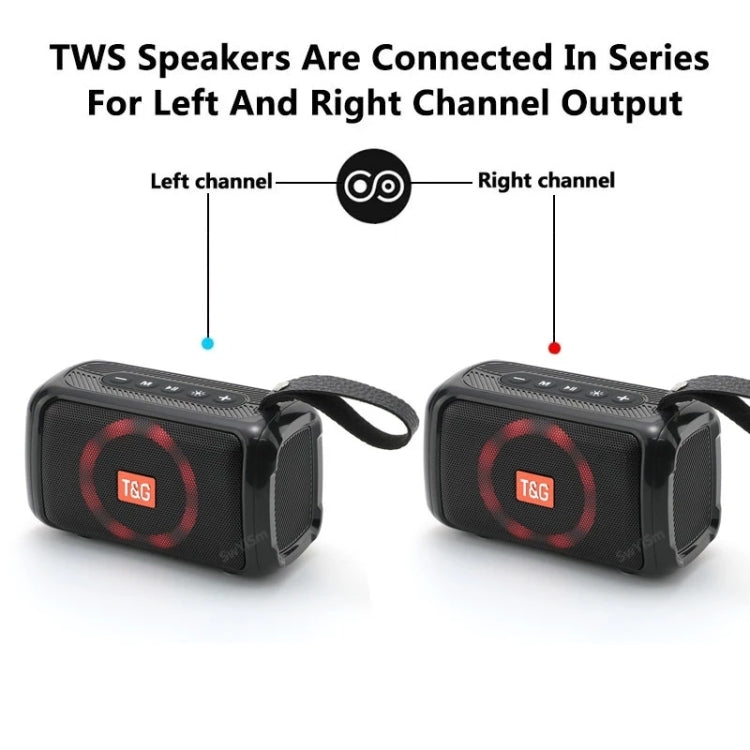 T&G TG193 Tragbarer Bluetooth-Lautsprecher, LED-Licht, wasserdichter Outdoor-Subwoofer, unterstützt TF-Karte/FM-Radio/AUX