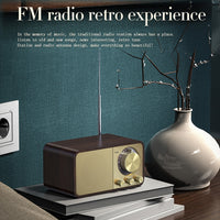 JY-66 Holz Wireless BT5.0 Retro Classic Lautsprecher FM Radio Unterstützung TF / U-Disk / AUX