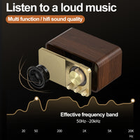 JY-66 Holz Wireless BT5.0 Retro Classic Lautsprecher FM Radio Unterstützung TF / U-Disk / AUX