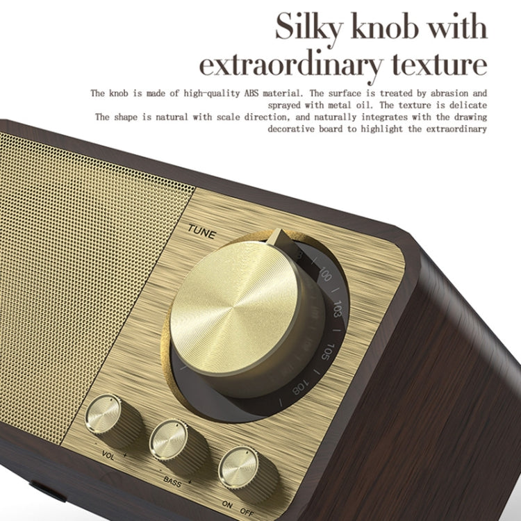 JY-66 Holz Wireless BT5.0 Retro Classic Lautsprecher FM Radio Unterstützung TF / U-Disk / AUX