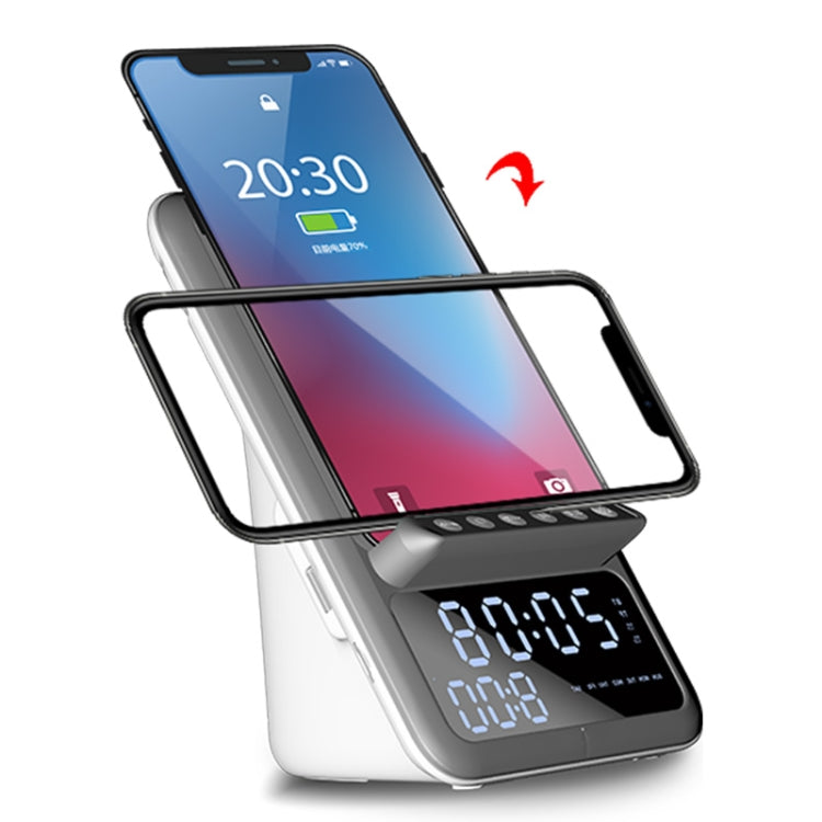 AEC BT512 Multifunktionaler Bluetooth-Lautsprecher, 10 W, kabelloses Ladegerät, LED-Desktop, elektronischer Wecker