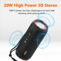 T&G TG227 Tragbarer, wasserdichter Bluetooth-Musiklautsprecher für den Außenbereich mit LED-Unterstützung FM / TF / USB