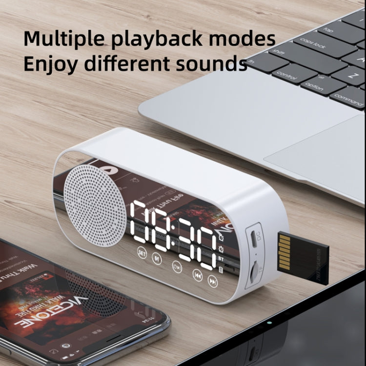 Z7 Digitaler Bluetooth 5.0-Lautsprecher, Multifunktionsspiegel, Wecker, FM-Radio, Z7 (Black), Z7 (White), Z7 (Pink)