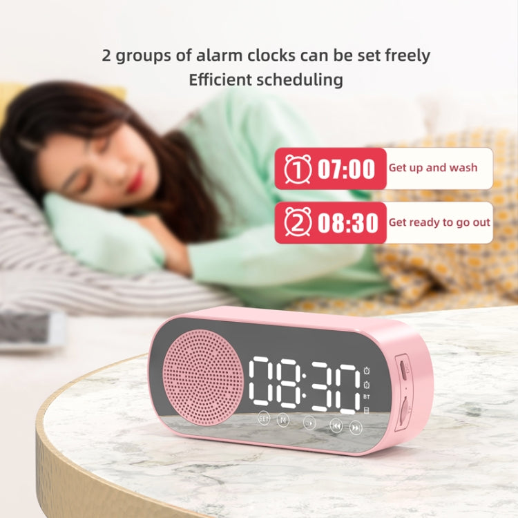 Z7 Digitaler Bluetooth 5.0-Lautsprecher, Multifunktionsspiegel, Wecker, FM-Radio, Z7 (Black), Z7 (White), Z7 (Pink)