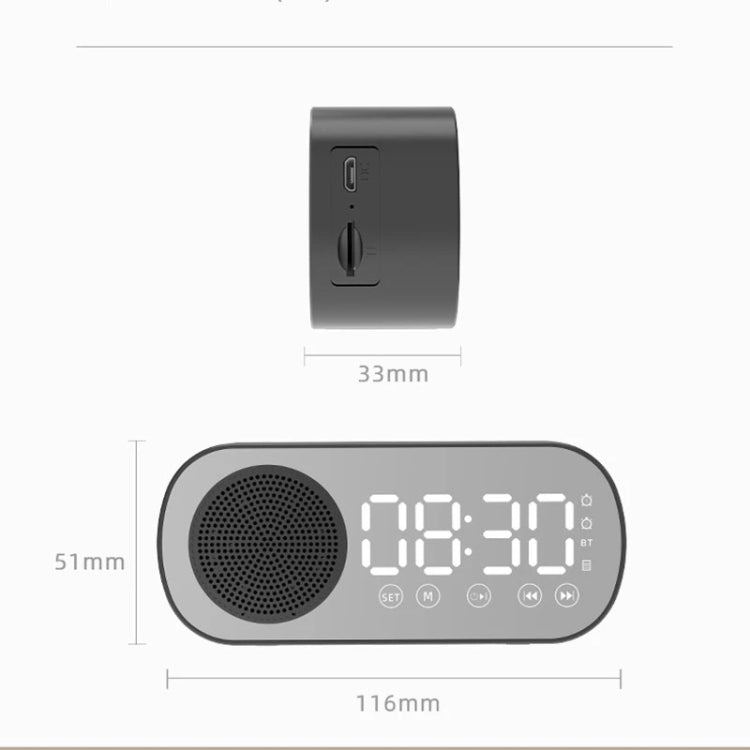 Z7 Digitaler Bluetooth 5.0-Lautsprecher, Multifunktionsspiegel, Wecker, FM-Radio, Z7 (Black), Z7 (White), Z7 (Pink)