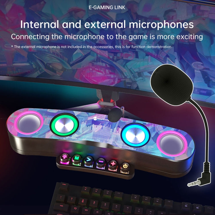 Newrixing NR555 Desktop-Bunter LED-Gaming-Bluetooth-Lautsprecher, unterstützt TF und FM