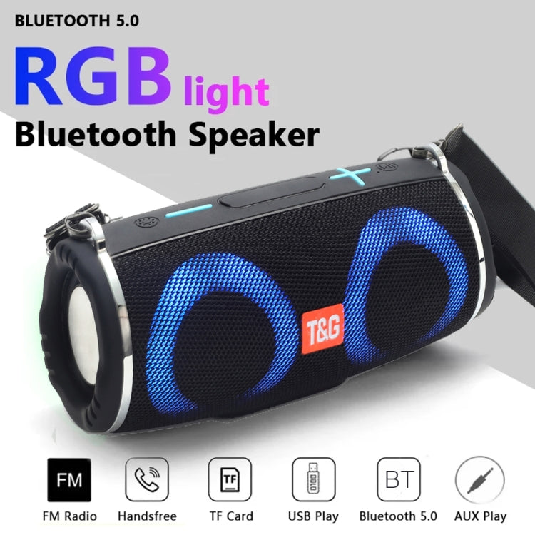 T&G TG642 RGB Licht wasserdichter tragbarer Bluetooth-Lautsprecher, unterstützt FM/TF-Karte, TG642