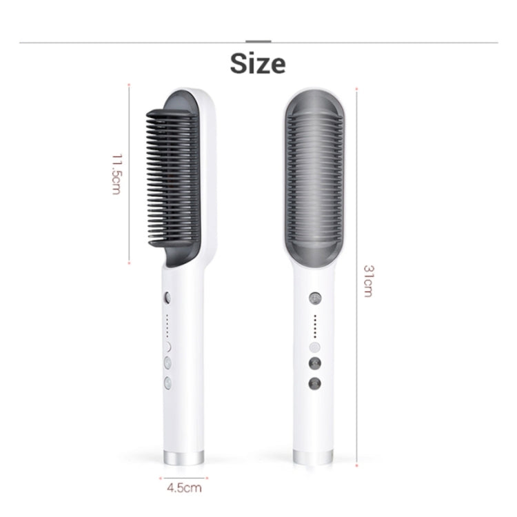 K-SKIN KD380 Haarglätter Elektrischer Lockenwickler für glattes Haar Kammbürste PTC-Heizung Keramikbürste für glattes Haar, UK Plug, Black, UK Plug, White, EU Plug, Black, EU Plug, White