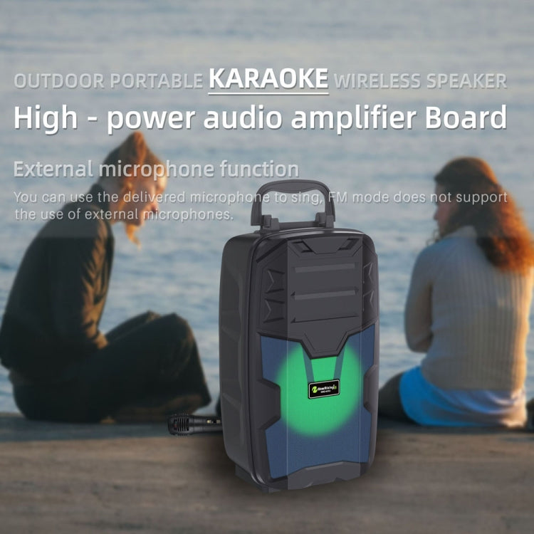 NewRixing NRG401C Tragbarer kabelloser Karaoke-Lautsprecher für den Außenbereich, leistungsstarker Audioverstärker, With Mic