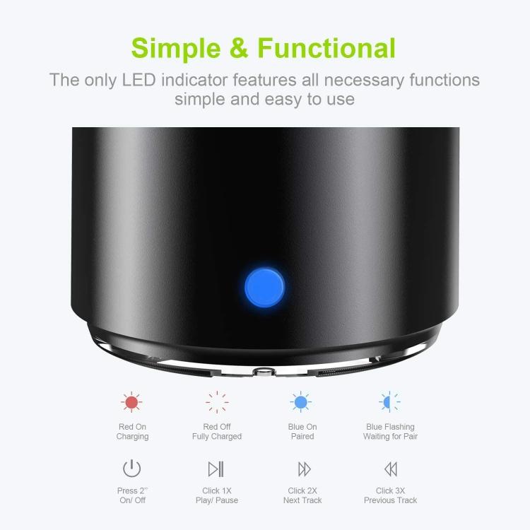 EWA A106Pro IPX7 Wasserdichter tragbarer Mini-Bluetooth-Metalllautsprecher