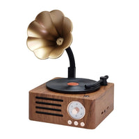 T15 Vinyl Atomic Bluetooth Retro Wireless Audio Desktop-Lautsprecher, Wood Color