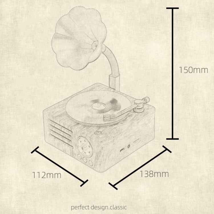 T15 Vinyl Atomic Bluetooth Retro Wireless Audio Desktop-Lautsprecher, Wood Color