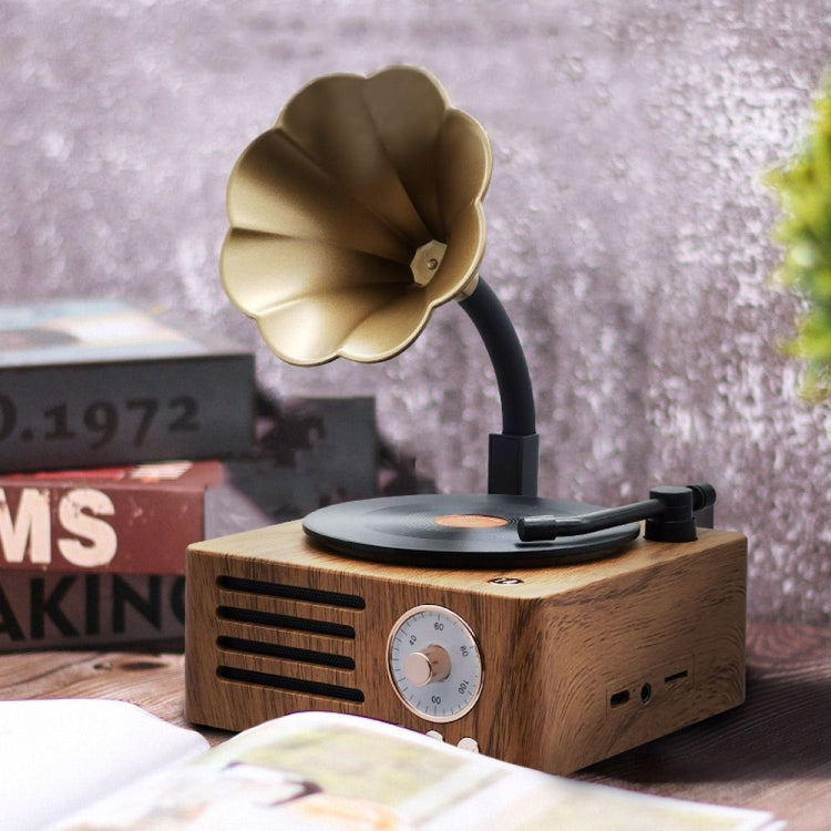 T15 Vinyl Atomic Bluetooth Retro Wireless Audio Desktop-Lautsprecher, Wood Color
