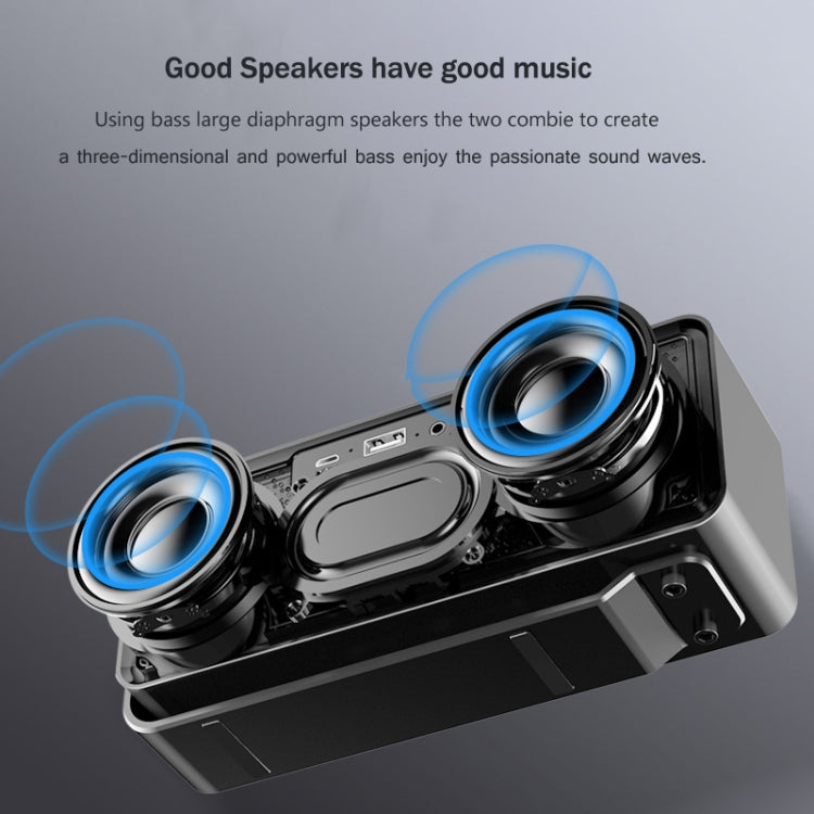 AEC K5 Spiegelwecker Bluetooth-Lautsprecher mit LED-Lichtunterstützung TF / FM