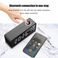 AEC K5 Spiegelwecker Bluetooth-Lautsprecher mit LED-Lichtunterstützung TF / FM
