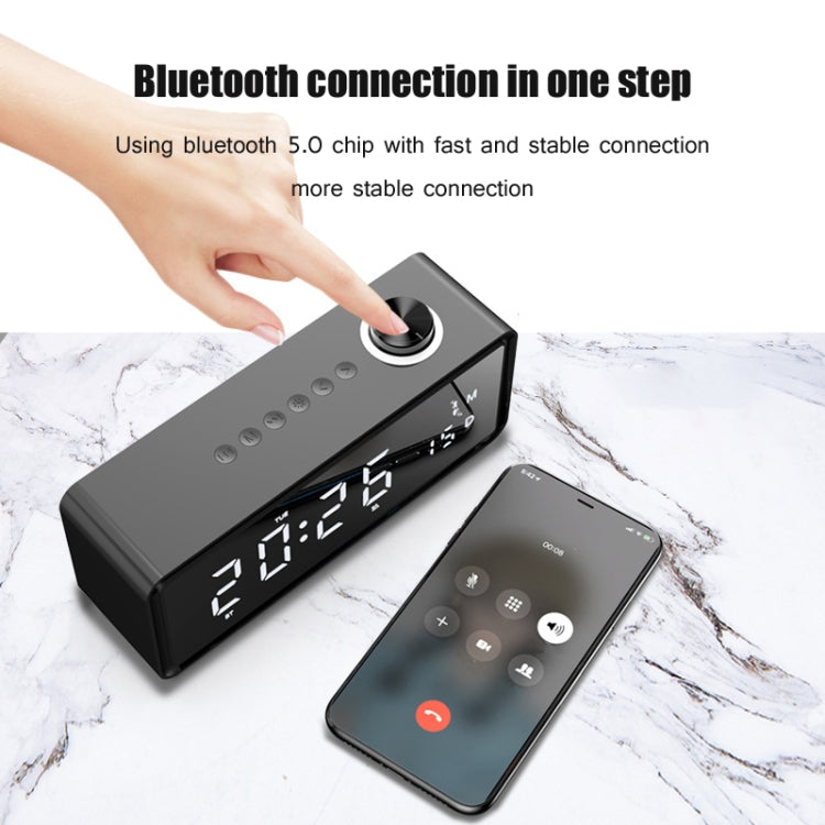 AEC K5 Spiegelwecker Bluetooth-Lautsprecher mit LED-Lichtunterstützung TF / FM