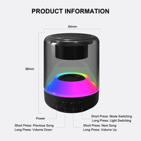 ENKAY Hat-Prince Tragbarer kabelloser Bluetooth-Lautsprecher mit RGB-Licht, S, L