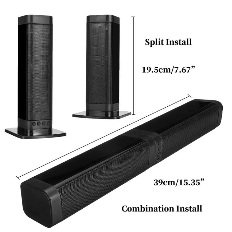BKS-33 5.0 TV Home Wireless Soundbar, unterstützt TF, abnehmbar und spleißen, 3D-Stereoeffekt