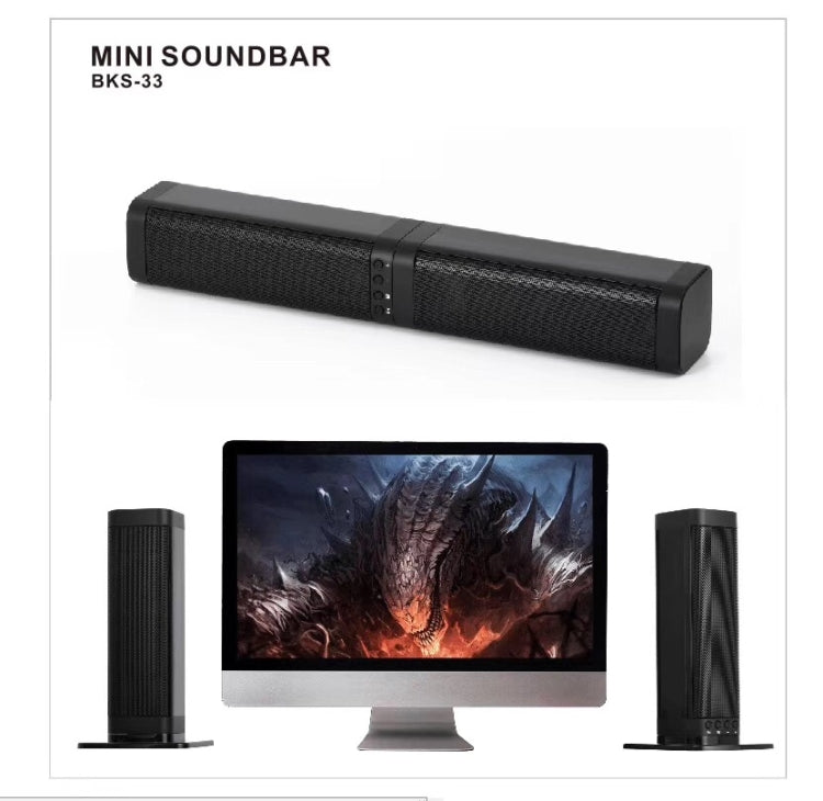 BKS-33 5.0 TV Home Wireless Soundbar, unterstützt TF, abnehmbar und spleißen, 3D-Stereoeffekt