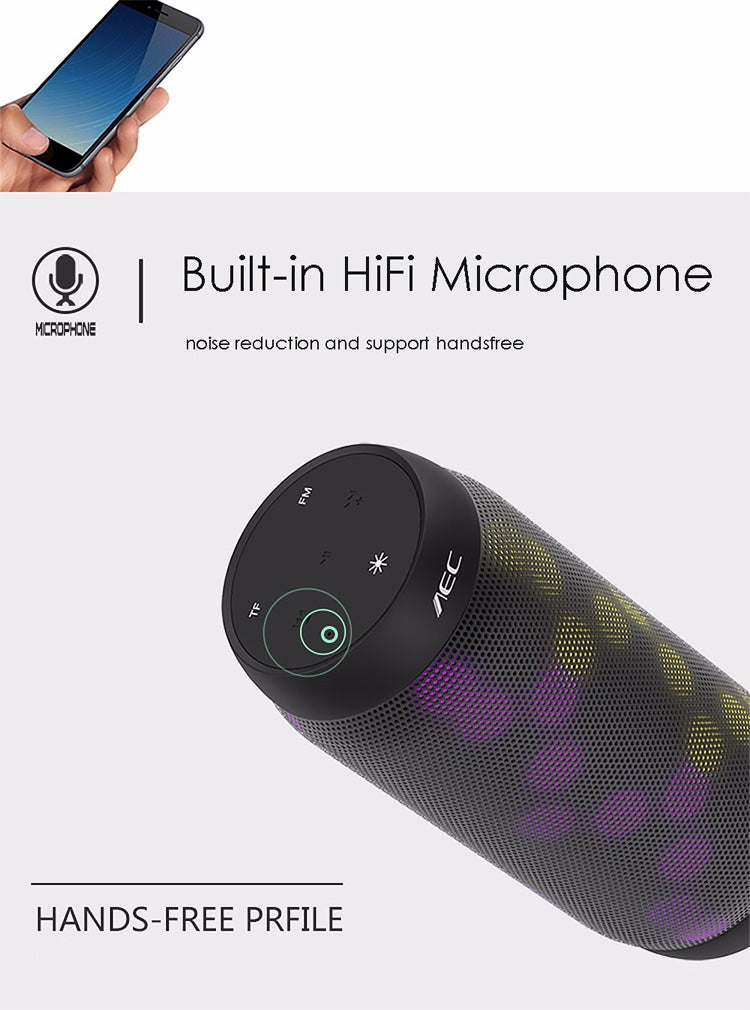 BQ615 PRO Bunter LED-Wireless-HiFi-Stereolautsprecher, kombiniert Bluetooth + TF-Kartenspieler + UKW-Radio + AUX + NFC, BQ615 PRO