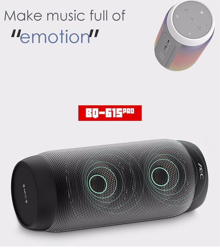 BQ615 PRO Bunter LED-Wireless-HiFi-Stereolautsprecher, kombiniert Bluetooth + TF-Kartenspieler + UKW-Radio + AUX + NFC, BQ615 PRO