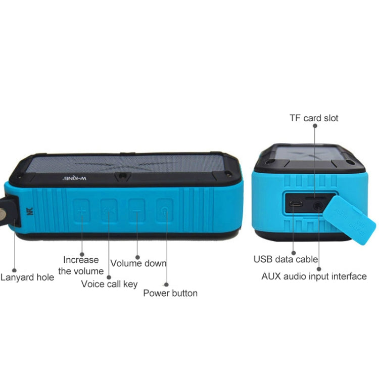 W-KING S20 Loundspeakers IPX6 Wasserdichter Bluetooth-Lautsprecher Tragbarer NFC-Bluetooth-Lautsprecher für Outdoor/Dusche/Fahrrad FM-Radio