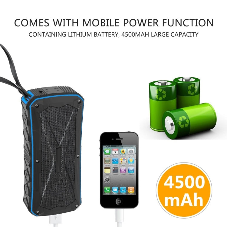 Tragbarer Bluetooth-Lautsprecher, Super-Bass-Stereo-Funklautsprecher, unterstützt IP66, wasserdicht, Notaufladung, Freisprecheinrichtung, TF