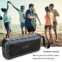 Tragbarer Bluetooth-Lautsprecher, Super-Bass-Stereo-Funklautsprecher, unterstützt IP66, wasserdicht, Notaufladung, Freisprecheinrichtung, TF