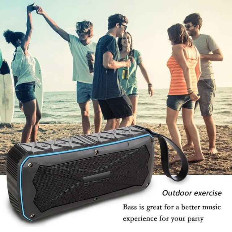 Tragbarer Bluetooth-Lautsprecher, Super-Bass-Stereo-Funklautsprecher, unterstützt IP66, wasserdicht, Notaufladung, Freisprecheinrichtung, TF