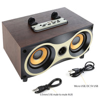 Tragbarer kabelloser Holzlautsprecher, Subwoofer, Stero-Radio, FM, Desktop-Bluetooth-Lautsprecher, Brown Wooden