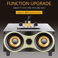 Tragbarer kabelloser Holzlautsprecher, Subwoofer, Stero-Radio, FM, Desktop-Bluetooth-Lautsprecher, Brown Wooden